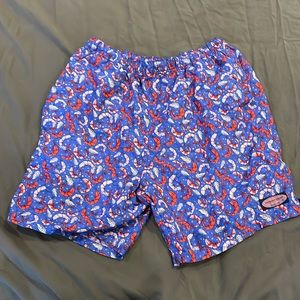 Medium Swim Trunk with Shrimp Pattern